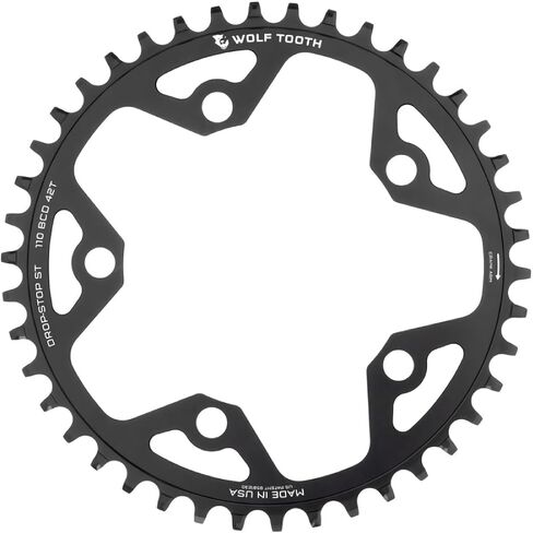 Wolf Tooth Components Drop Stop St 110 Bcd Chainring Black, 44T in Saudi Arabia