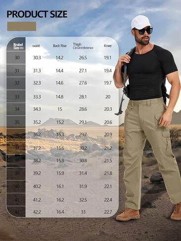 Yeztvl Mens Tactical Pants, Waterproof Hiking Pants Lightweight Quick Dry, Ripstop Cargo Pants, Stretchy Safari Work Pants in Saudi Arabia