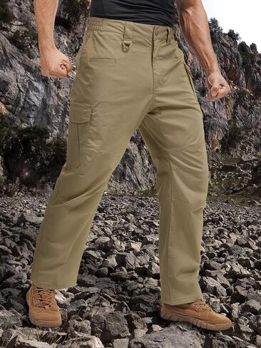 Yeztvl Mens Tactical Pants, Waterproof Hiking Pants Lightweight Quick Dry, Ripstop Cargo Pants, Stretchy Safari Work Pants in Saudi Arabia