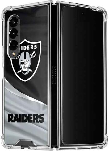 Skinit Clear Phone Case Compatible with Galaxy Z Fold4 5G - Officially Licensed NFL Las Vegas Raiders Design in Saudi Arabia