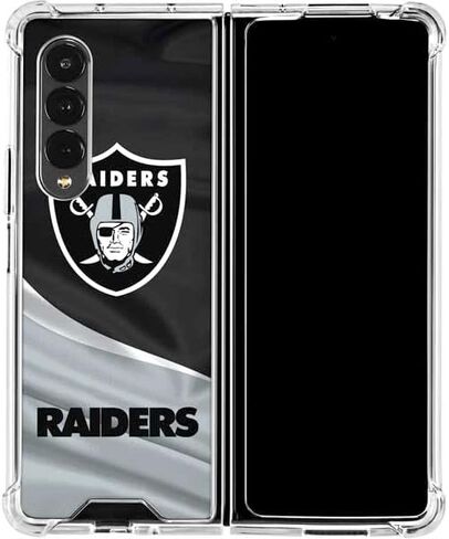 Skinit Clear Phone Case Compatible with Galaxy Z Fold4 5G - Officially Licensed NFL Las Vegas Raiders Design in Saudi Arabia