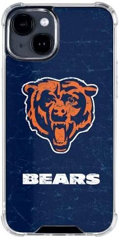 Skinit Clear Phone Case متوافق مع iPhone 14 - NFL Bears المرخص رسميًا - تصميم بديل متعثر in Saudi Arabia