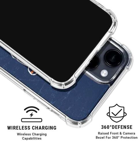 Skinit Clear Phone Case متوافق مع iPhone 14 - NFL Bears المرخص رسميًا - تصميم بديل متعثر in Saudi Arabia
