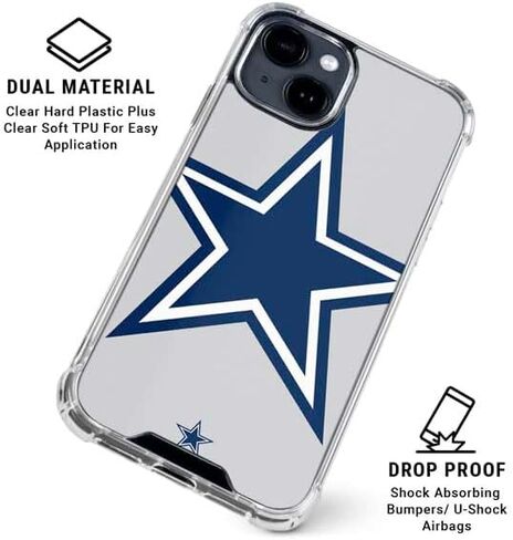 Skinit Clear Phone Case متوافق مع iPhone 14 - NFL Dallas Cowboys مرخص رسميًا in Saudi Arabia