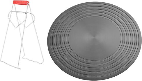 Dioche Nonslip Gas Stove Heat Diffuser Plate Aluminum Alloy with Tray Lifter 24cm Round Cooking Slower Heat Transfer (28cm) in Saudi Arabia