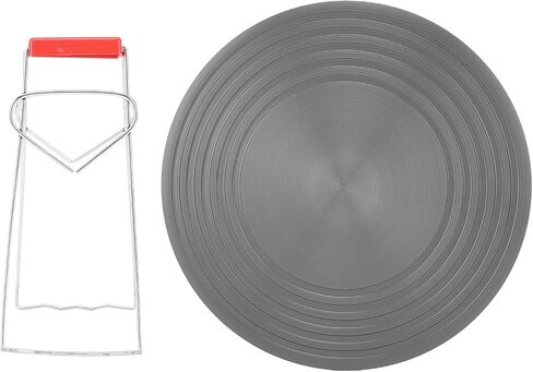 Dioche Nonslip Gas Stove Heat Diffuser Plate Aluminum Alloy with Tray Lifter 24cm Round Cooking Slower Heat Transfer (28cm) in Saudi Arabia