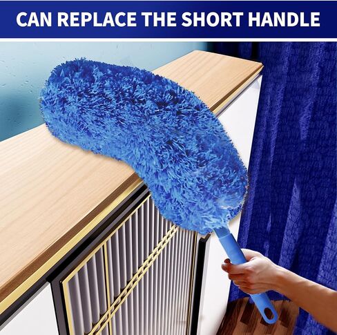 Duster Cobweb مع عمود تمديد ، مجموعة منفضة التنظيف القابلة للغسل مع 2 رؤوس منفضة ، DOCNC COBWEB ، DUST عالية السقف ، 15-100 بوصة القطب تلسكوب الألمنيوم الطويل لمروحة السقف والسقف السقف والأسقف العالية in Saudi Arabia