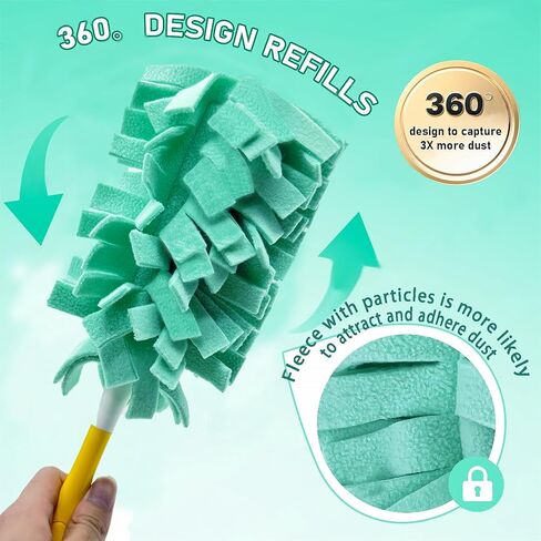 8 حزمة 6 طبقة تعبئة منبوبي الصوف لاندفاع يدوي swiffer ، نفايات صفرية ، تنظيف 360 درجة ， غربات بديلة قابلة لإعادة الاستخدام وقابلة للغسل لتنظيف الأخشاب الصلبة والأثاث (متعدد الألوان) in Saudi Arabia