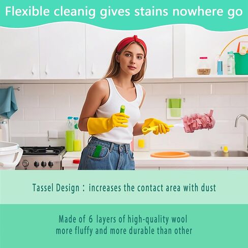 8 حزمة 6 طبقة تعبئة منبوبي الصوف لاندفاع يدوي swiffer ، نفايات صفرية ، تنظيف 360 درجة ， غربات بديلة قابلة لإعادة الاستخدام وقابلة للغسل لتنظيف الأخشاب الصلبة والأثاث (متعدد الألوان) in Saudi Arabia