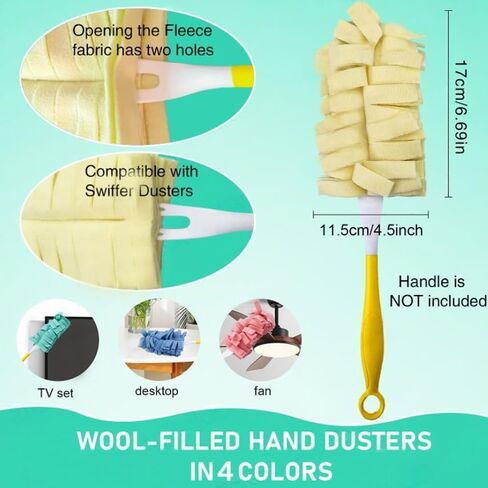 8 حزمة 6 طبقة تعبئة منبوبي الصوف لاندفاع يدوي swiffer ، نفايات صفرية ، تنظيف 360 درجة ， غربات بديلة قابلة لإعادة الاستخدام وقابلة للغسل لتنظيف الأخشاب الصلبة والأثاث (متعدد الألوان) in Saudi Arabia