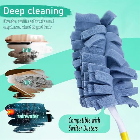 8 حزمة 6 طبقة تعبئة منبوبي الصوف لاندفاع يدوي swiffer ، نفايات صفرية ، تنظيف 360 درجة ， غربات بديلة قابلة لإعادة الاستخدام وقابلة للغسل لتنظيف الأخشاب الصلبة والأثاث (متعدد الألوان) in Saudi Arabia