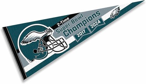 Eagles Super Bowl LIX and 2 Time Champions Full Size Large Pennant in Saudi Arabia