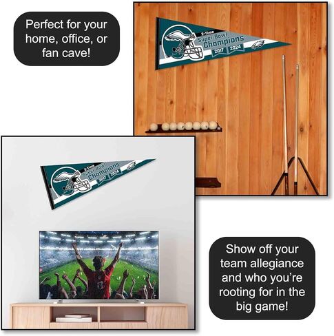 Eagles Super Bowl LIX and 2 Time Champions Full Size Large Pennant in Saudi Arabia