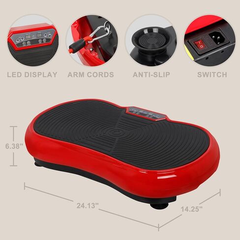 SUPER DEAL Pro Vibration Plate Exercise Machine - Whole Body Workout Vibration Fitness Platform Fit Massage Workout Trainer w/Loop Bands + Bluetooth + Remote, 99 Levels in Kuwait