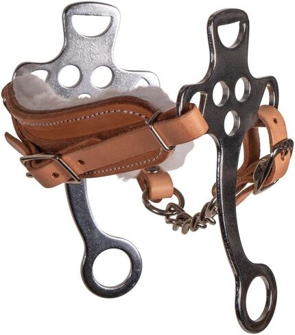 Schneiders Hackamore Fleece مبطن 6 خدين مطلي بالكروم | مثالي للرفاهية ، الخيول الناضجة | التحكم اللطيف مع فرقة الأنف المبطنة الصوف | مطلي بالكروم من أجل المتانة in Saudi Arabia