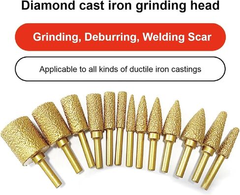 6mm Shank Vacuum Brazed Diamond Burr Head Grinding Rotary File(8-10-13-15-18-20) in Saudi Arabia