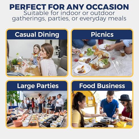 360 Count Extra Heavy Duty Plastic Silverware Set – Heat Resistant & BPA Free Disposable Silverware Cutlery 150 Forks, 150 Spoons, 60 Knives – Clear Premium Plastic Utensils for Parties & Events in Saudi Arabia