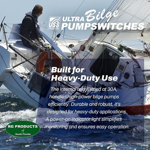 ULTRA Bilge Pumpswitch Sr. Float UPS-01, High Water Sensitivity Sensor, Reliable Automatic Pump Switch Activation for Boats and Yachts, Durable Construction, 12 Volt - Normally Open Alarm Circuit in Saudi Arabia