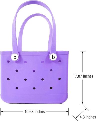 Small Rubber Tote Bag with Adjustable Strap, Small Beach Bag,Washable Tote Portable Travel Bag for Travel Gym Picnic Pool Outings, Lightweight, Durable(Light Pink) in Saudi Arabia