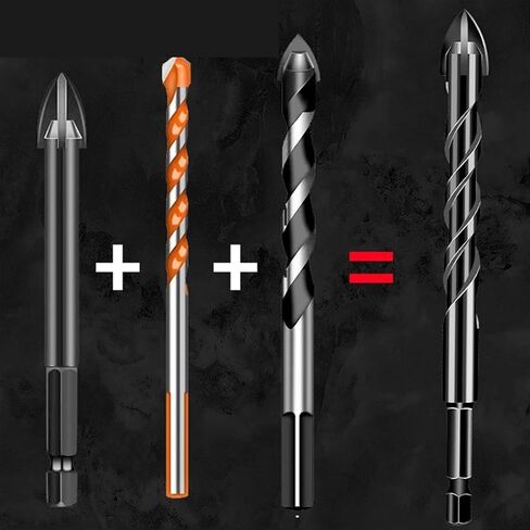 5Pcs Glass Ceramic Concrete Tile Drill Bits Hole Opener 4 Blades Carbide Tip Twist Cross Hex Drill Bit 4/5/6/8/10mm in Saudi Arabia