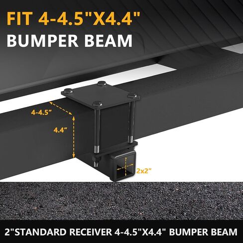 Clamp On Trailer Hitch Receiver 2" Ball Mount Adapter Compatible with Tractor Bucket Forklift Bucket, Trailer Hitch Attachment for Deere Bobcat Kubota Tractor Bucket, Black in Saudi Arabia