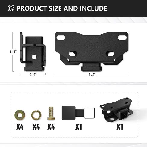 Clamp on Trailer Hitch Receiver 2 "محول جبل الكرة متوافق مع دلو شوكية الجرار ، مرفق Hitch Trailer لـ Deere Bobcat Kubota الجرار ، الأسود in Saudi Arabia