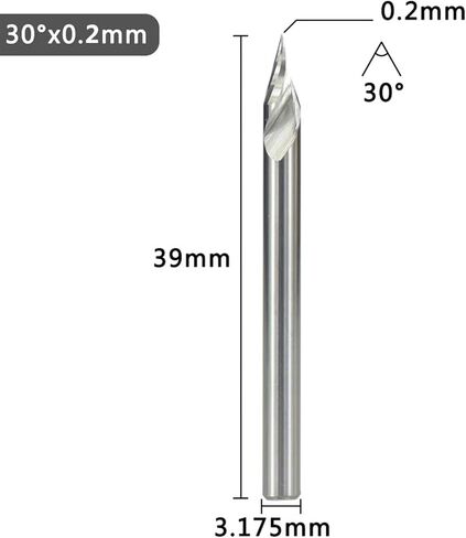 1pcs 3.175mm Shank v شكل طرف قاطع نحت 20/30/45/60 درجة طحن قاطع التغنتر تونغستن كربيد بت PCB 3D بت (60dx0.3) in Saudi Arabia
