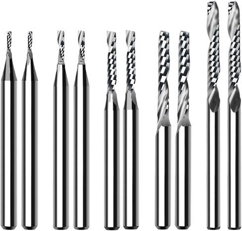 10pcs Single Flute End Mill 3.175mm Shank Spiral Milling Cutter Tungsten Steel Router Bits Carbide End Mill CNC Milling Machine(3.175x17mm) in Saudi Arabia