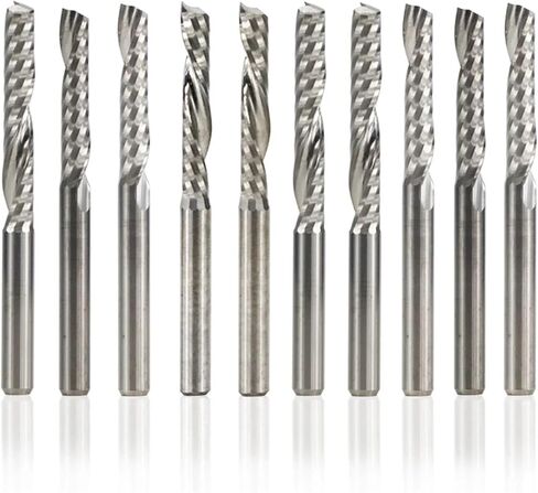 10pcs Single Flute End Mill 3.175mm Shank Spiral Milling Cutter Tungsten Steel Router Bits Carbide End Mill CNC Milling Machine(3.175x17mm) in Saudi Arabia
