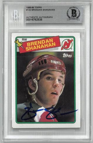 Brendan Shanahan Autographed 1988/89 Topps Rookie Card - Hockey Slabbed Autographed Rookie Cards in Kuwait