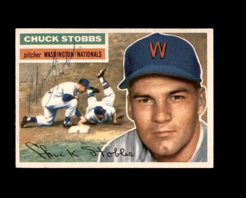 Chuck Stobbs Signed 1956 Topps Washington Nationals Autographed in Saudi Arabia