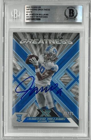 Jameson Williams Autographed 2022 Panini XR Rookie Card - Football Slabbed Autographed Rookie Cards in Saudi Arabia