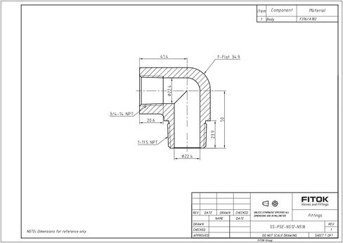 316 Stainless Steel 90 Degree Street Elbow 1/16'' Female NPT × 1/16'' Male NPT, 9200 psi, SS-PSE-NS1 in Kuwait