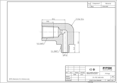 316 Stainless Steel 90 Degree Street Elbow 1/16'' Female NPT × 1/16'' Male NPT, 9200 psi, SS-PSE-NS1 in Kuwait
