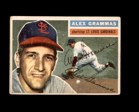 Alex Grammas Signed 1956 Topps St. Louis Cardinals Autographed in Saudi Arabia