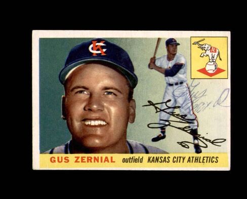 Gus Zernial Signed 1955 Topps Kansas City Athletics Autographed in Saudi Arabia
