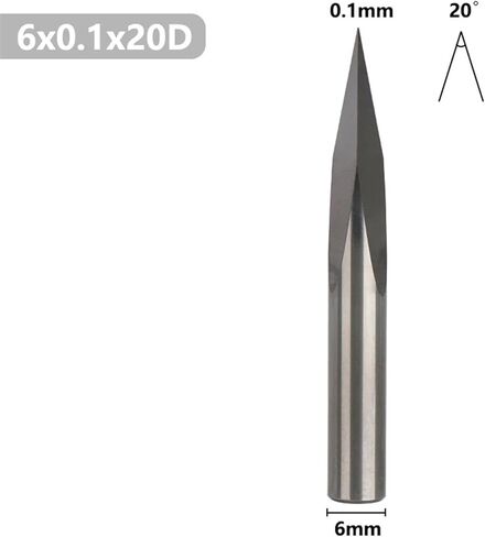 3 Edge Engraving Bits 6mm Shank 3D Milling Cutter 20/30/40/45/60/90 Degrees Tip 0.1-0.3mm Carving Bit CNC Milling Cutter 1Pcs(D6x0.2xD60) in Saudi Arabia