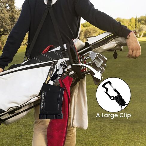 Teemags Golf Tee Holder – Black Clip-On Tee Caddy for Belt or Bag | Holds Up to 18 Tees | Durable & Lightweight Golf Accessory Made in The USA in Saudi Arabia
