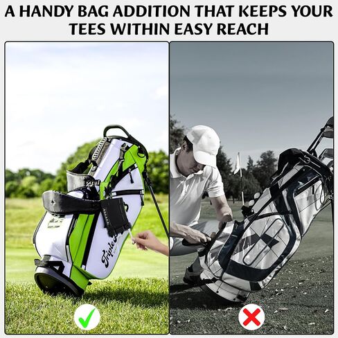 Teemags Golf Tee Holder – Black Clip-On Tee Caddy for Belt or Bag | Holds Up to 18 Tees | Durable & Lightweight Golf Accessory Made in The USA in Saudi Arabia