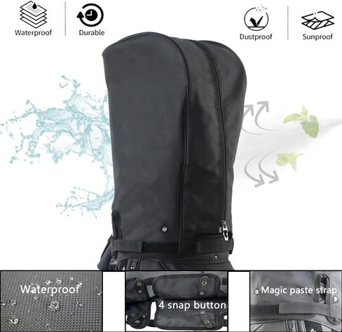 Boyea & Skulleap Golf Bag Cover غطاء المطر/غطاء محرك السيارة مع 4 أزرار نشطة تناسب أكثر من 8.5-9 بوصة من حقيبة الجولف مواد متينة مقاومة للماء سهلة الوصول in Saudi Arabia