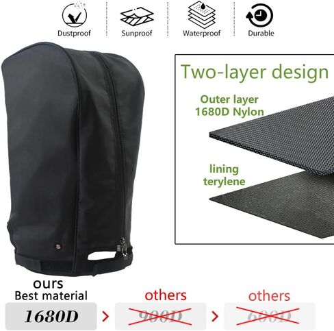 Boyea & Skulleap Golf Bag Cover غطاء المطر/غطاء محرك السيارة مع 4 أزرار نشطة تناسب أكثر من 8.5-9 بوصة من حقيبة الجولف مواد متينة مقاومة للماء سهلة الوصول in Saudi Arabia