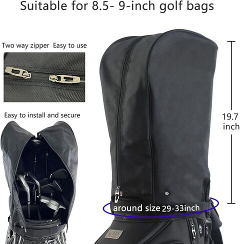 Boyea & Skulleap Golf Bag Cover غطاء المطر/غطاء محرك السيارة مع 4 أزرار نشطة تناسب أكثر من 8.5-9 بوصة من حقيبة الجولف مواد متينة مقاومة للماء سهلة الوصول in Saudi Arabia