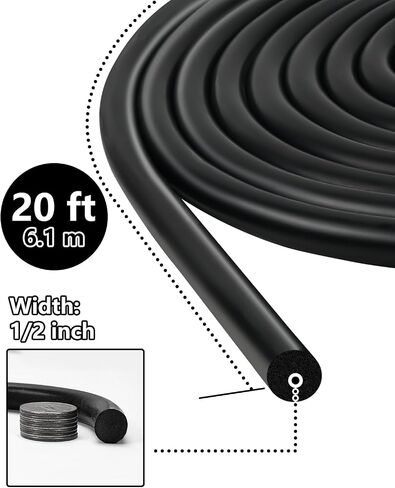 20FT Backer Rod, White Foam Rubber Caulk Saver for Gaps and Joints, Concrete Expansion Joint Filler, Weather Strip Seal Filler for Wall Cracks in Saudi Arabia