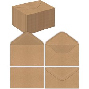 Better Office Products Kraft Mini Envelopes, 100-Pack, Strong 35 lb. Paper, Pointed Flap, Use with Gift Cards, Cash, RSVP Cards, Business Cards, Fits up to 3 x 5 Cards (Actual Size 3.25" x 5.25")