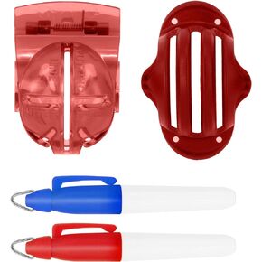 BIRDIE GUARD Golf Ball Liner -Golf Ball Liner-3 Line Golf Ball Marker- Triple Track Technology - Improving Alignment on Putting Green, Golf Ball Liner Alignment Tool, 2 Ball Liners and 2 Pens-A good gift for the price