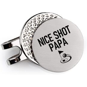 علامة كرة جولف مضحكة من الفولاذ المقاوم للصدأ - علامة كرة جولف لطيفة من Papa مع مشبك قبعة، إكسسوارات جولف مبتكرة هدايا للبابا والأب والأب والجد وزملاء العمل ومحبي الجولف in Kuwait