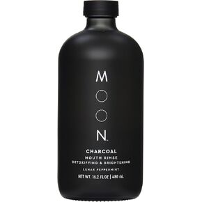 غسول الفم بالفحم من مون، غسول الفم للبالغين، ينعش التنفس ويزيل السموم، خالي من الفلورايد، خالي من الكحول، نكهة النعناع القمري، 16 أونصة in Kuwait