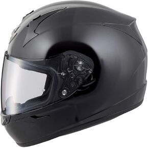 خوذة دراجة نارية للبالغين من ScorpionEXO R320 كاملة الوجه مع درع جاهز للتثبيت وجيوب مكبر صوت جاهزة للبلوتوث ومعتمدة من DOT (أسود لامع - صغير) in Saudi Arabia