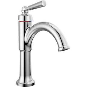 Delta Faucet Saylor Single Hole Bathroom Faucet, Gold Bathroom Faucet, Single Handle Bathroom Sink Faucet, Diamond Seal Technology, Drain Assembly, Champagne Bronze 535-CZMPU-DST
