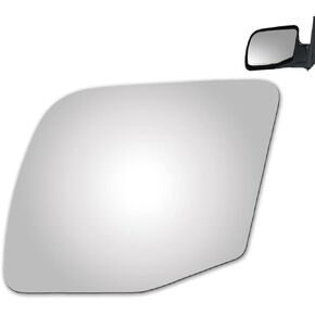 WLLW Mirror Glass for Ford E-150/E-250/E-450/E-450 SUPER DUTY E-150/E-250/E-350/E-450/ECONOLINE Driver Side Only Left Flat Replacement Glass with Adhesive